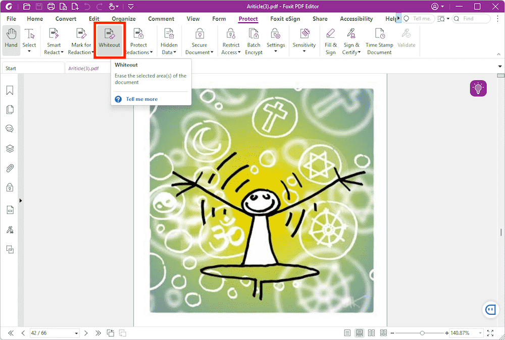 white out text in pdf