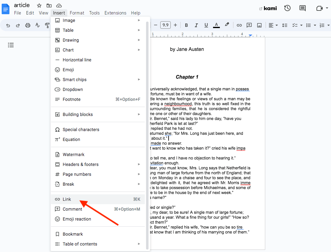 add hyperlink google docs1