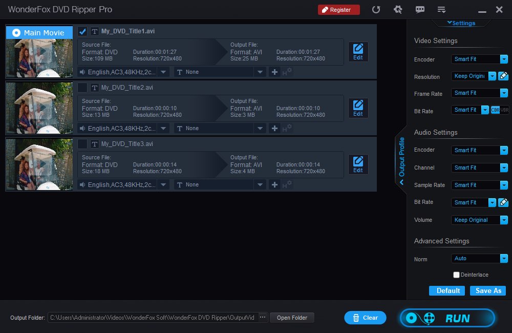 wonderfox edit file parameters