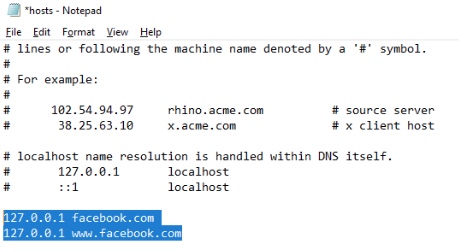 Windows hosts file
