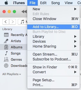 upload files to itunes library