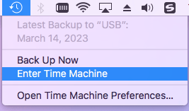 enter time machine