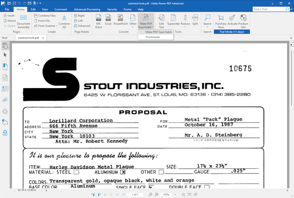 make searchable pdf kofax1