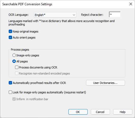 make searchable pdf kofax2