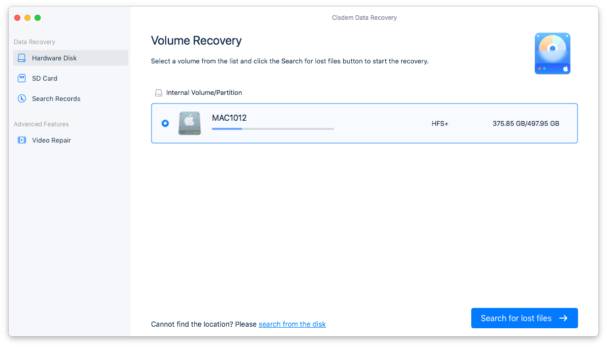 select a data recovery solution