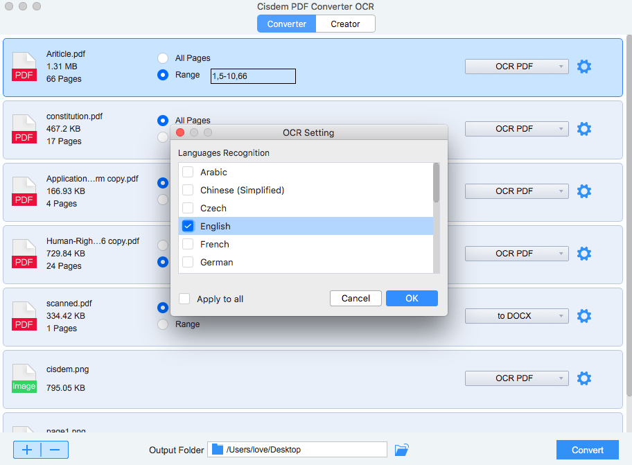 cisdem ocr mac setting