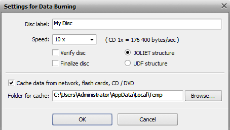 avs disc creator settings