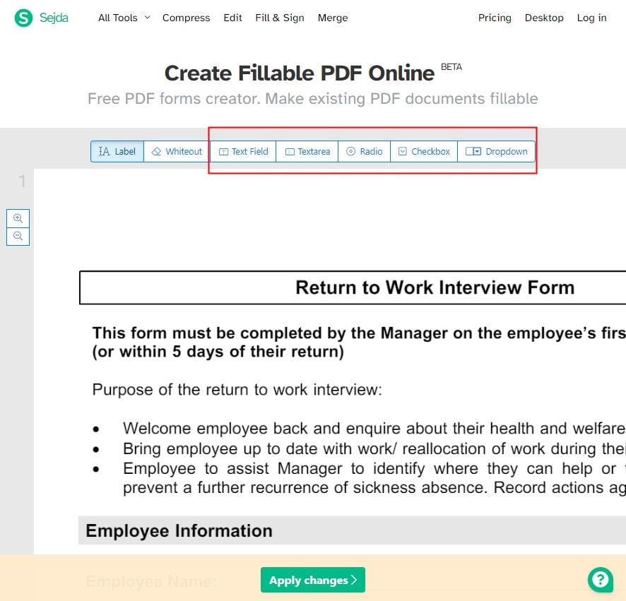 create fillable form free02