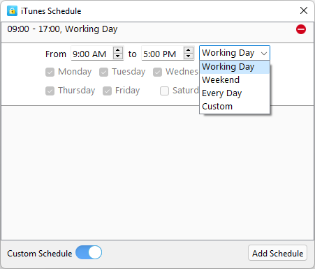 the Custom Schedule feature enabled