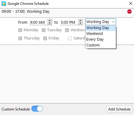 custom schedule