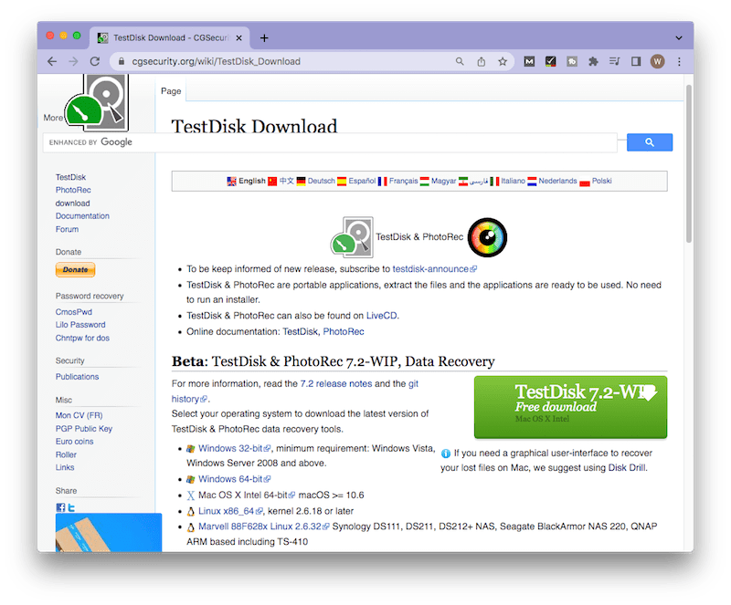 recover partition with testdisk 01