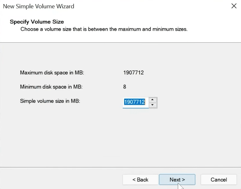 restore unallocated space 03