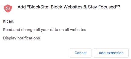 add Block Site extension