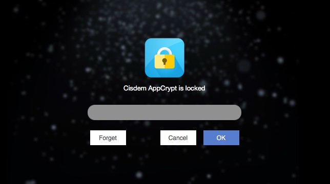 enter the password to access AppCrypt