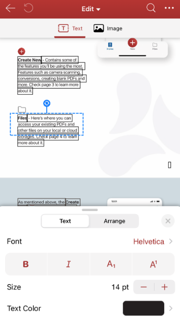 edit text pdf iphone3