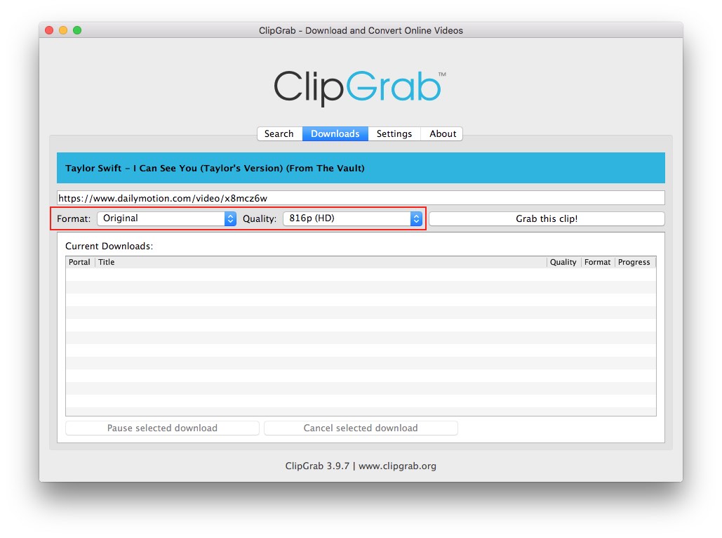 choose output format and quality