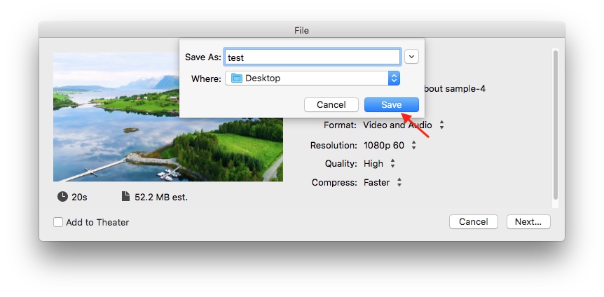 convert video to mp4 using iMovie