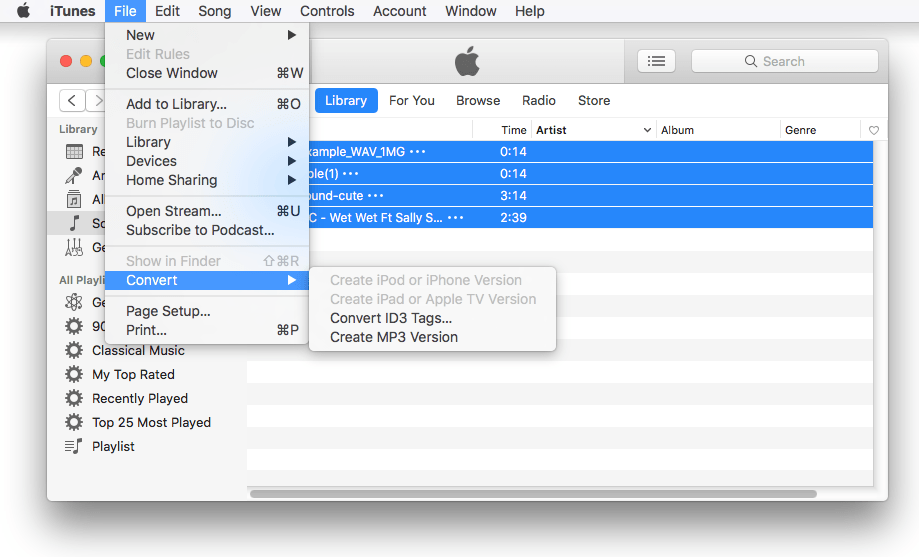 create mp3 from mp4 on mac with itunes