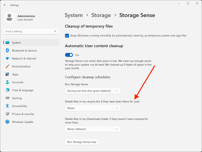 reconfigure storage sense 02