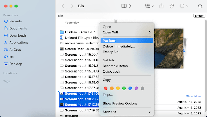 recover screenshot trash mac02