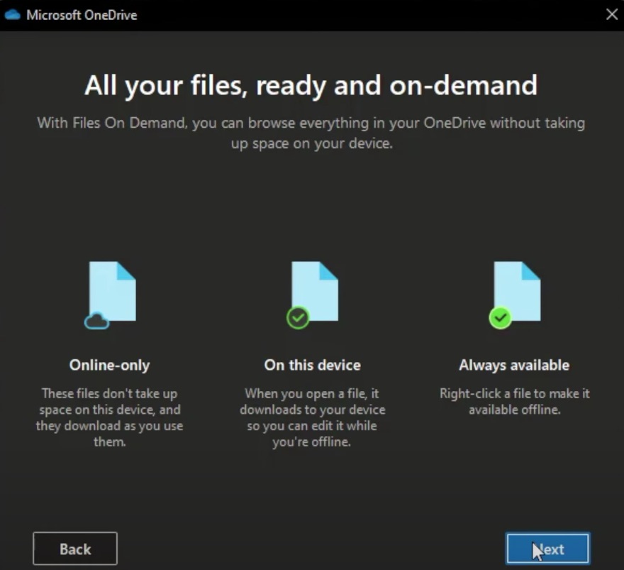 the “All your file, ready and on-demand” screen
