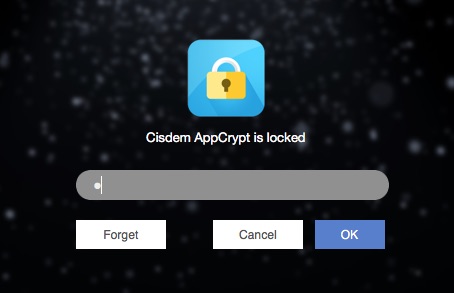 enter the password to access AppCrypt