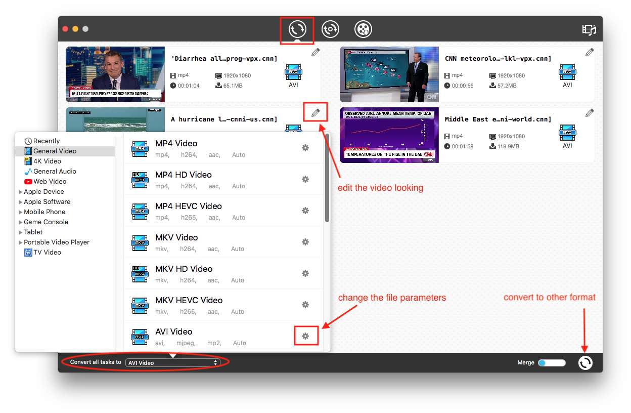 convert the downloaded cnn video to other format