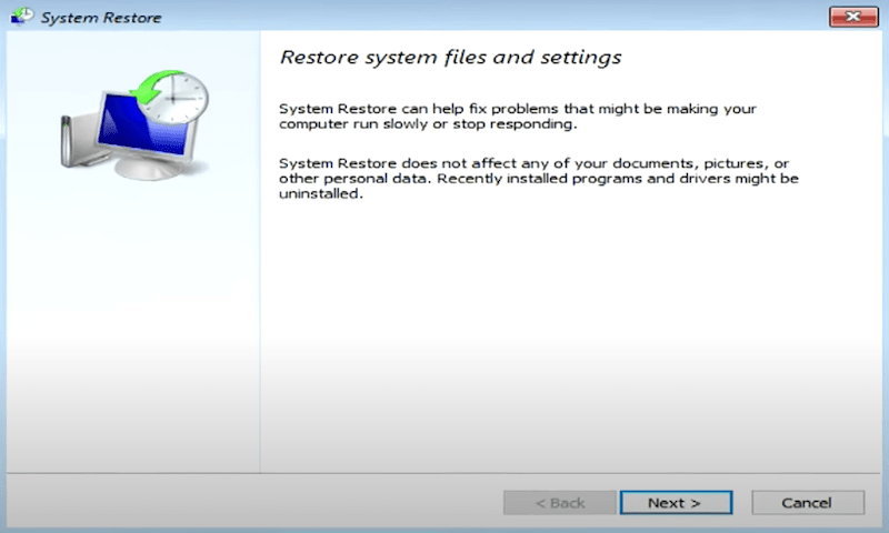 restore system 01