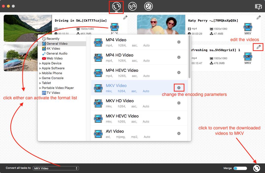 batch download and convert youtube to mkv