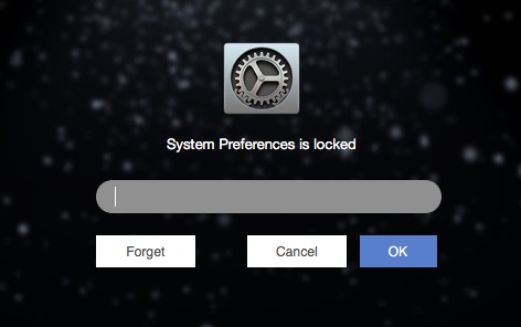 System Preferences is locked