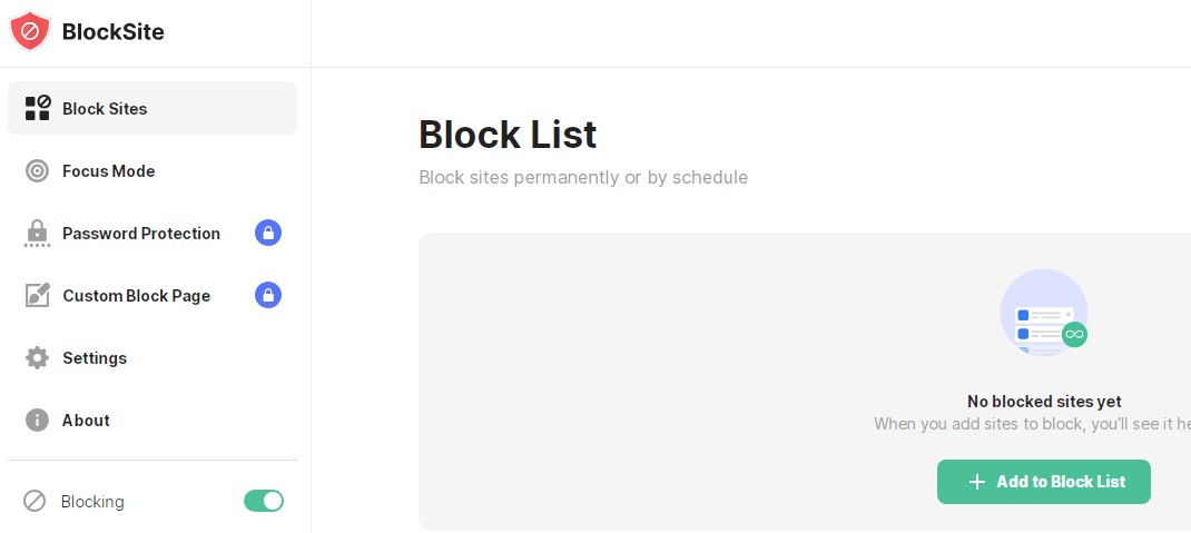 BlockSite extension