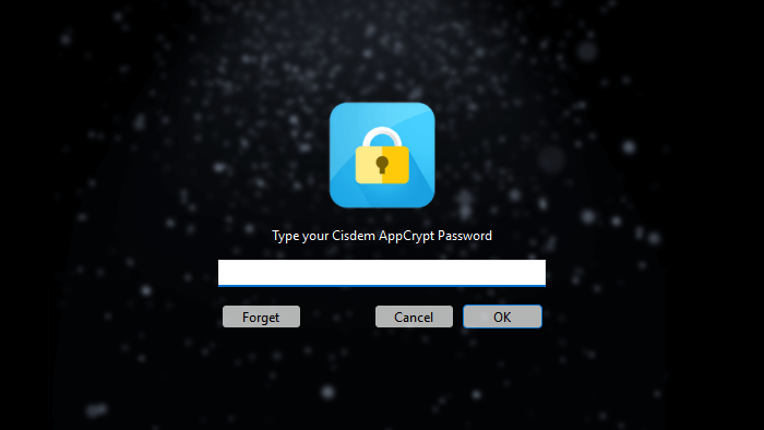 a screen asking for the password