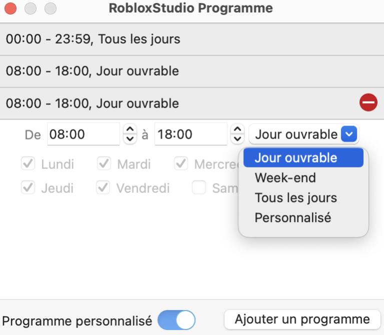 Personnaliser le programme de blocage web02