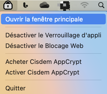 La fenêtre principale de cisdem appcrypt