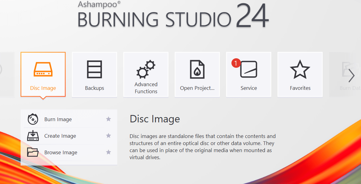 Ashampoo Burning Studio 24 interface