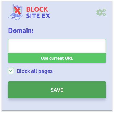 a window showing the Use current URL button, the Save button and more