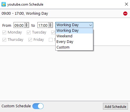 set custom schedule