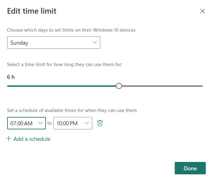 windows 11 screen time limit