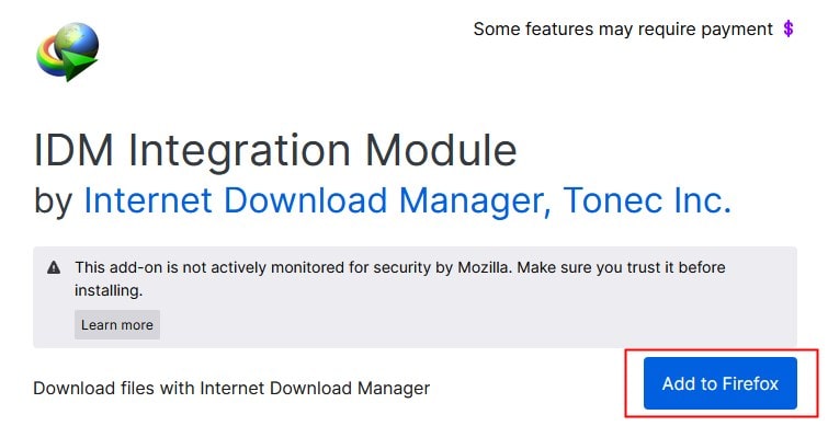 add and install idm to firefox