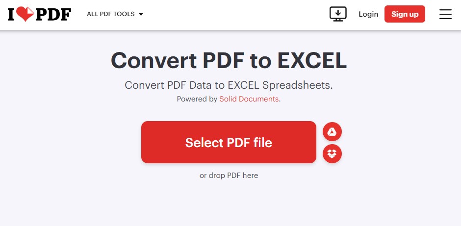 convert pdf to excel online