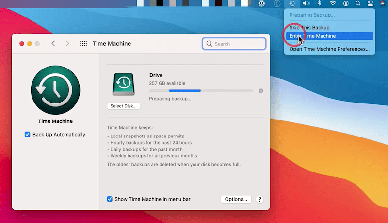 recover firefox with time machine 01