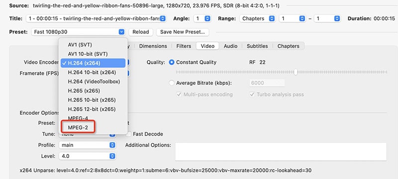 video codec handbrake