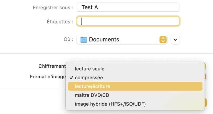 une capture d'écran de cinq options de format d'image