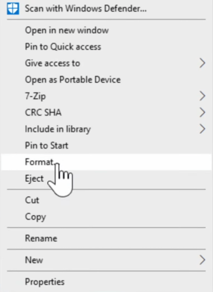 format sd card on windows 02