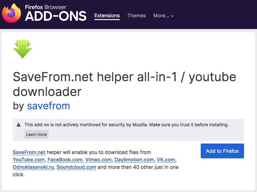 install the firefox addon