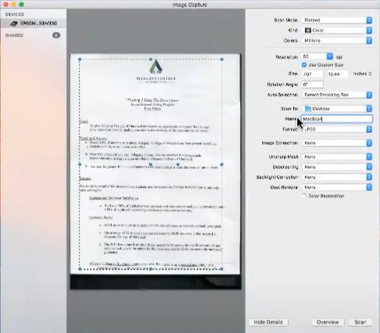 scan document into word mac03