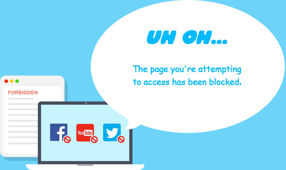 a message saying that the website is blocked