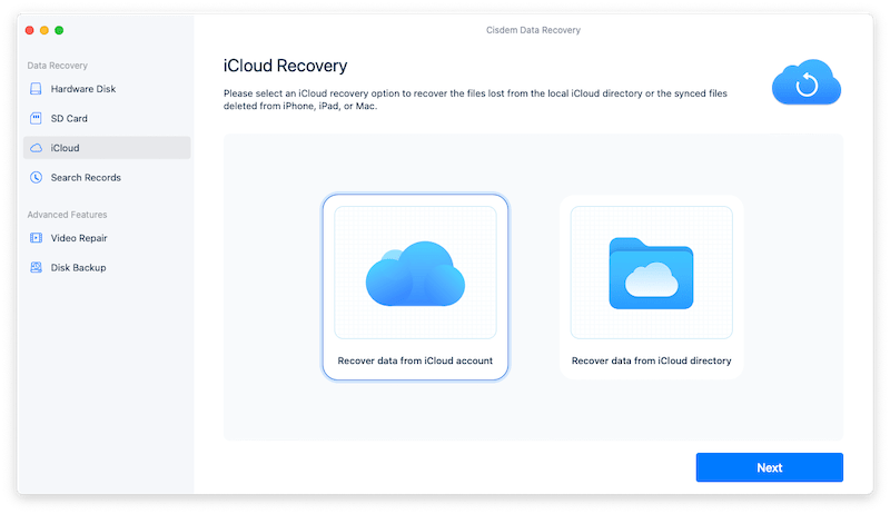 recover icloud photo cisdem 01