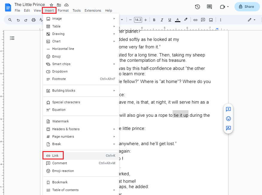 add hyperlink google docs1