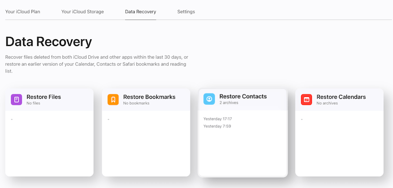 how to recover contacts from old apple id